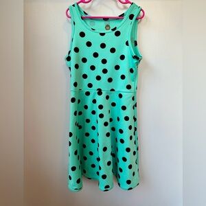 Mint green with black polka dot Dress size 8
